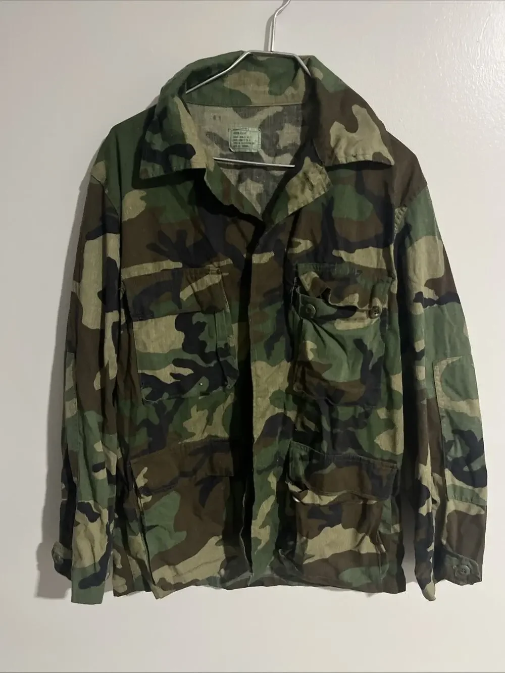 US Military Woodland BDU Combat Coat Jacket Medium Regular Ripstop Selma USA